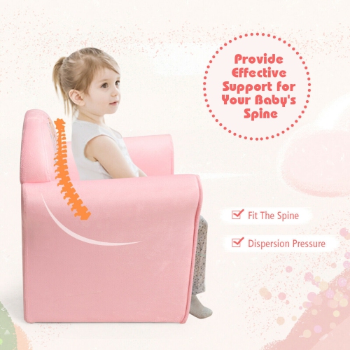 Gymax Kids Mermaid Sofa Children Armrest Couch Upholstered Chair Toddler Furniture