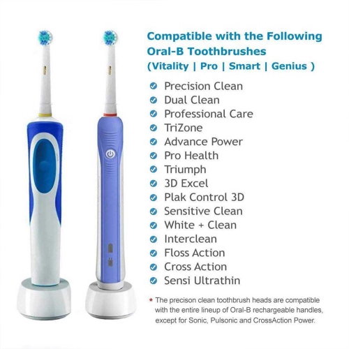 Tête de brosse à dents électrique de rechange ISTAR compatible avec les têtes de brosse à soies souples Oral B de Braun