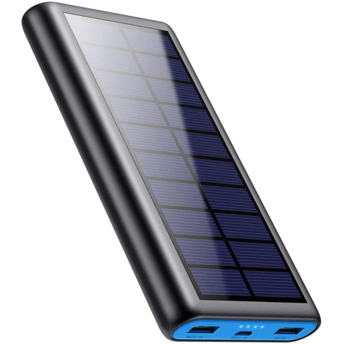 Chargeur solaire chargeur portable 26800mAh, 2 ports USB Chargeur portatif rapide batterie solaire bloc-batterie externe - axGear