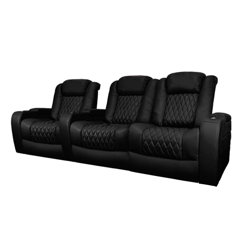 Valencia Tuscany XL Home Theater Seating, Premium Top Grain Italian Nappa 11000 Leather, Power Headrest & Lumbar, Big & Tall - Row of 3 Loveseat