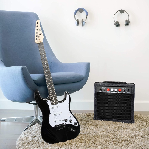 LyxPro Electric Guitar 39" inch Complete Beginner Starter kit Full Size with 20w Amp, Package Includes All Accessories, Digital Tuner, Strings,