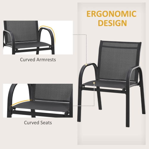 Outsunny 4-Piece Patio Furniture Set Garden Conversation Set with Loveseat, Single Chairs and Coffee Table for Backyard Poolside Balcony