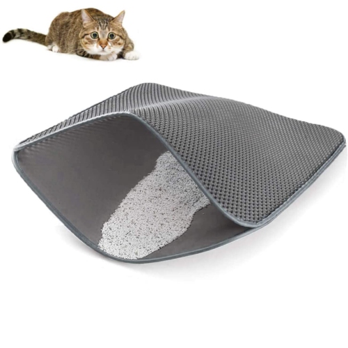 ISTAR Cat Litter Mat, Double Layer Honeycomb Waterproof Urineproof Size19.68"X 15.74Inch Washable Litter Trapping Mat For Litter Boxes Easy Clean Pht