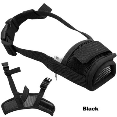 ISTAR  2 Pack Dog Mazal Anti Leaking Biting Probosis Mesh Mask, Long Nose, Nasal Mouth Cover (Medium, Black)