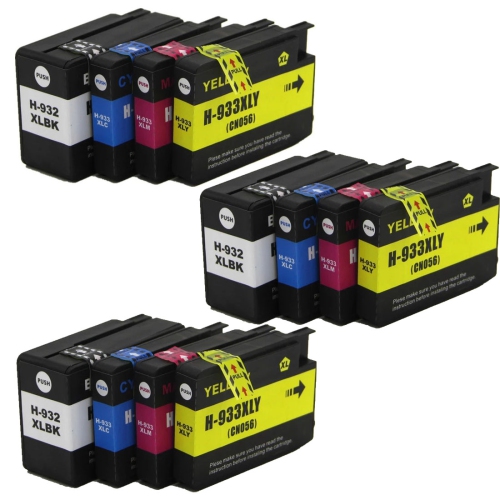 toner4u - 12PK Compatible 932XL,933XL Ink Cartridges for HP 932XL, HP933XL,HP Officejet 6100, 6600, 6700, 7110,7610, Wide Format wPrinter-H812A