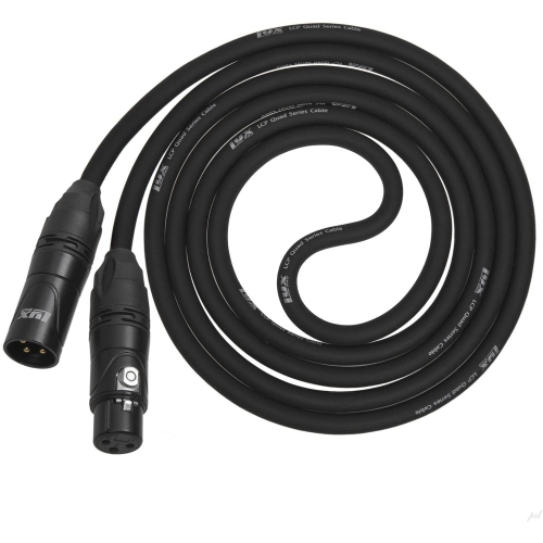 LyxPro LCP Quad Series 6 ft XLR 4-Conducter Star Quad Microphone Cable for Extremely Low Noise and Improved Sound Clarity, Black