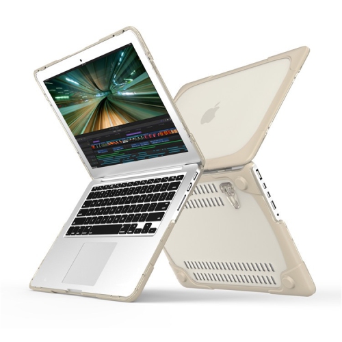 【CSmart】 Matte Shockproof Transparent Hard Plastic Laptop Case Cover for Apple Macbook Pro 16" 2019 2020 A2141, Beige