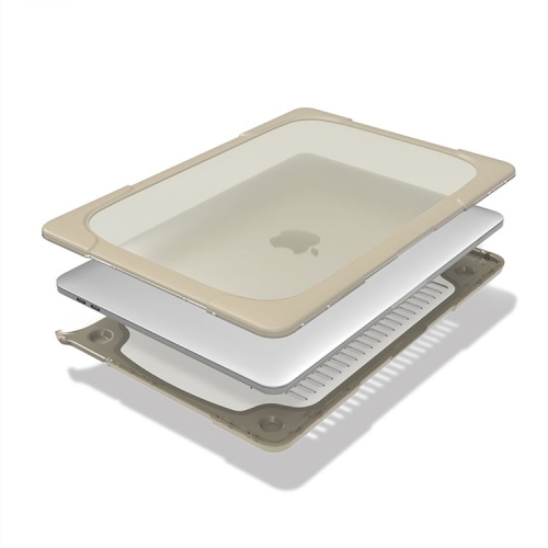 【CSmart】 Matte Shockproof Transparent Hard Plastic Laptop Case Cover for Apple Macbook Pro 16" 2019 2020 A2141, Beige