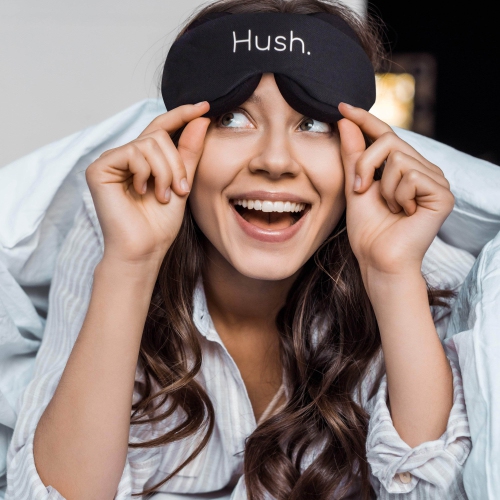 Hush Blackout Eye Mask with FREE Set of Ear Plugs and Travel Bag