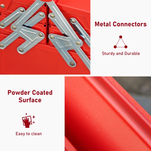 DURHAND 22" Metal Tool Box, Portable 5-Tray Cantilever Steel Tool Chest Cabinet for Garage and Warehouse, Red