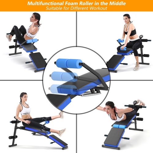 Gymax Adjustable Multi-Functional Weight Bench Folding Strength Training Bench
