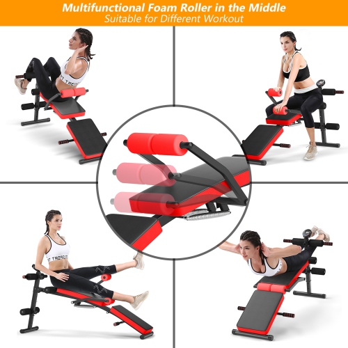 Gymax Adjustable Multi-Functional Weight Bench Folding Strength Training Bench
