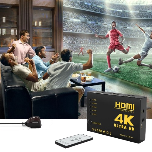 5 Port 1080p HDMI Switch Switcher Selector Splitter Hub with IR Remote for HDTV