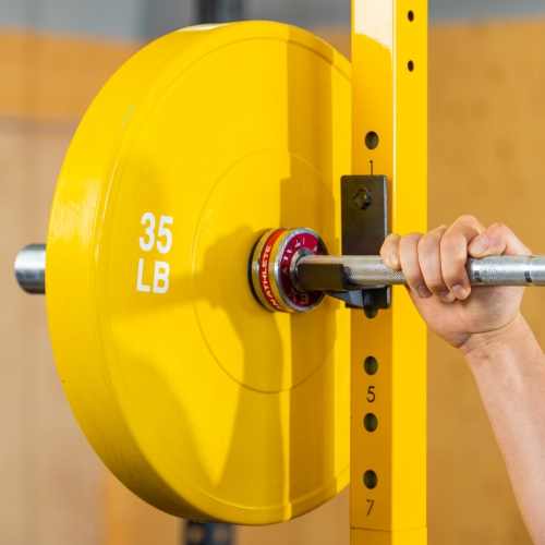 PRISP Olympic Rubber Bumper Plate - 35lb Weight Plate with 2-Inch Insert - Yellow
