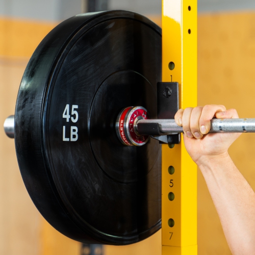 PRISP Olympic Rubber Bumper Plate - 45lb Weight Plate with 2-Inch Insert - Black