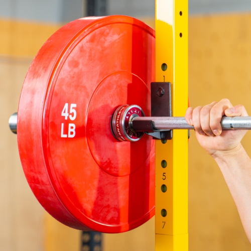 PRISP Olympic Rubber Bumper Plate - 45lb Weight Plate with 2-Inch Insert - Red