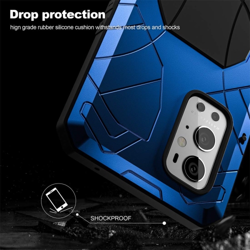 Feitenn Shockproof Metal Bumper for Oneplus 9 Pro 5G Rugged Case, Heavy Duty Dual Layer Cover Armor Military Defender Soft S