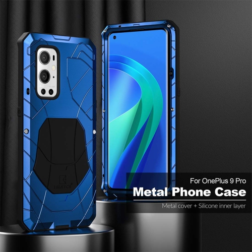 Feitenn Shockproof Metal Bumper for Oneplus 9 Pro 5G Rugged Case, Heavy Duty Dual Layer Cover Armor Military Defender Soft S