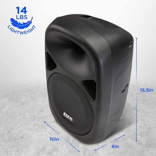 LyxPro SPA-8 Compact 8" Portable PA System 100-Watt RMS Power Active Speaker System Equalizer Bluetooth SD Slot USB MP3 XLR 1/4" 1/8" 3.5mm Inputs