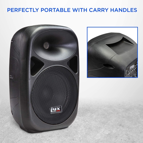 LyxPro SPA-8 Compact 8" Portable PA System 100-Watt RMS Power Active Speaker System Equalizer Bluetooth SD Slot USB MP3 XLR 1/4" 1/8" 3.5mm Inputs