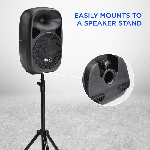 LyxPro SPA-8 Compact 8" Portable PA System 100-Watt RMS Power Active Speaker System Equalizer Bluetooth SD Slot USB MP3 XLR 1/4" 1/8" 3.5mm Inputs