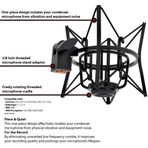 LyxPro Studio Condenser Spider Shockmount-Black