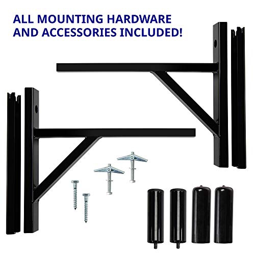 LyxPro Wall Mount Speaker Bracket for Professional Audio PA Speaker Holder Set of 2 Pair Heavy Duty Metal Supports 90 Lbs. Weight Capacity