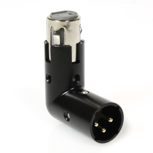 LyxPro XLR Angle Adapter Dual Male and Female can be positioned to 4 different angles Right Left and 90 degree great for mixers that interfere with o