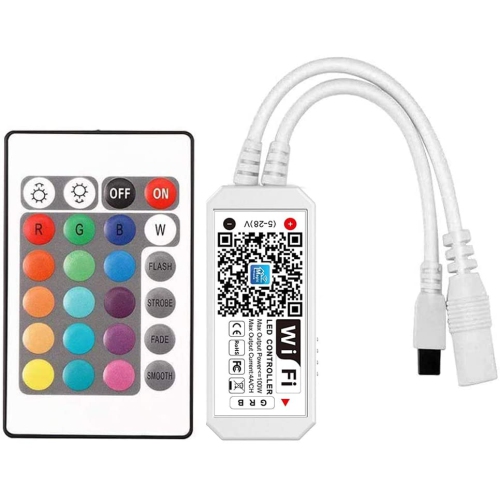 HYFAI WiFi Wireless LED Smart Controller 24 Keys Working with Android/iOS System and RGB LED Strip Lights