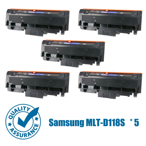 Printer Pro™ 5 Pack Samsung MLT-D118S Black Toner Cartridge-Samsung Printer M3065FW/M3015DW