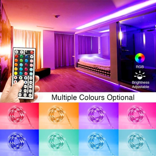 ISTAR Wireless Remote LED RGB Strip Light Kit, 16.4ft/5M Music Sync Waterproof Color Changing Light Strip with 12V Power Supply