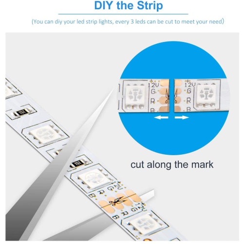 ISTAR Bias LED Lighting Strip 32.8ft, RGB Color Changing LED RGB Light for Home, Kitchen, Room, Bedroom, Dorm Room, Bar, with IR Remote Control +