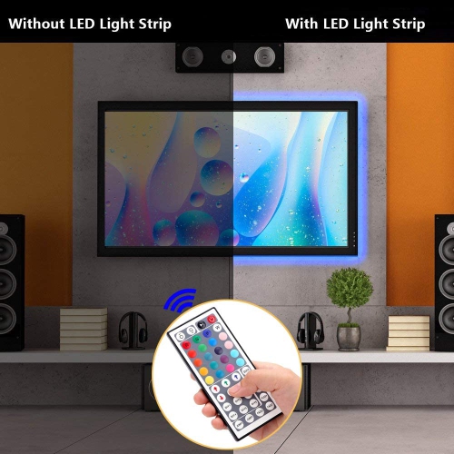 ISTAR Bias LED Lighting Strip 32.8ft, RGB Color Changing LED RGB Light for Home, Kitchen, Room, Bedroom, Dorm Room, Bar, with IR Remote Control +
