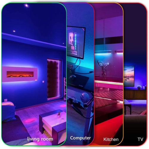 ISTAR Bias LED Lighting Strip 32.8ft, RGB Color Changing LED RGB Light for Home, Kitchen, Room, Bedroom, Dorm Room, Bar, with IR Remote Control +