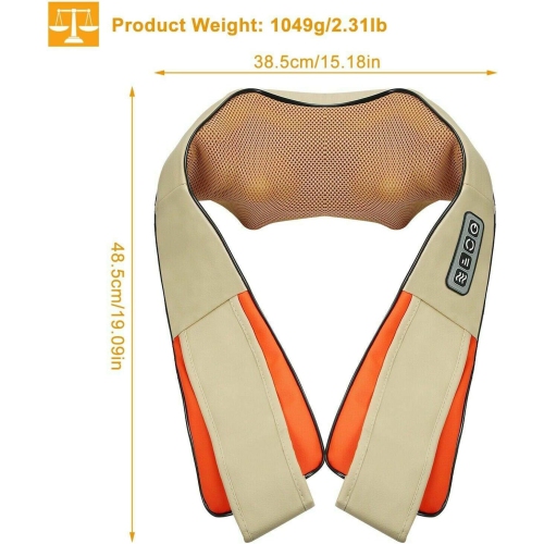 Neck Massager, Shiatsu Back Neck Massager with Heat, Electric Back Massager, Neck Massager Pillow for Neck, Back, Shoulder, Foot, Leg, Muscle Pain