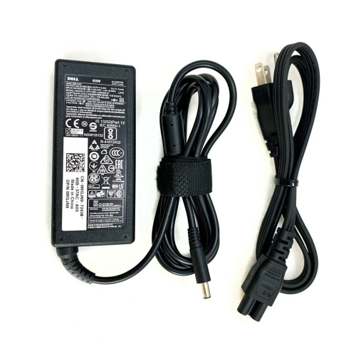 New Genuine Dell AC Adapter Charger 19.5V 3.34A 65W 4.5x3.0mm Tip with Power Cord, Model: 0G6J41, 043NY4, 0MGJN9, 0GG2WG