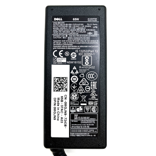 New Genuine Dell AC Adapter Charger 19.5V 3.34A 65W 4.5x3.0mm Tip with Power Cord, Model: 0G6J41, 043NY4, 0MGJN9, 0GG2WG
