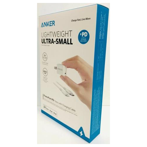 Open Box - Anker Power port PD Nano Bundle PD USB-C Charger & Cable