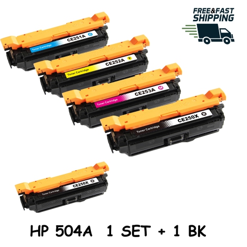 Bestoner™ 5 PK HP 504A/504X BK/M/Y/C Toner Cartridge Color LaserJet CM3530 CP3525 CP3530