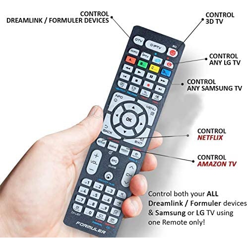 Formuler Remote - Universal Replacement Remote Control for All Dreamlink/Formuler Boxes, Samsung Tv and LG Tv, LCD LED