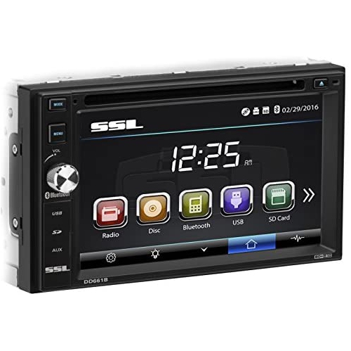 Sound Storm Labs DD661B Double Din, Touchscreen, Bluetooth, DVD/CD/MP3/USB/SD AM/FM Car Stereo, 6.2 Inch Digital LCD