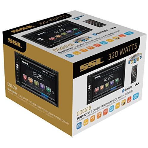 Sound Storm Labs DD661B Double Din, Touchscreen, Bluetooth, DVD/CD/MP3/USB/SD AM/FM Car Stereo, 6.2 Inch Digital LCD
