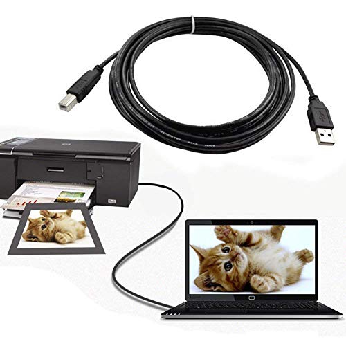 AlyKets USB 2.0 Printer Cable/Cord for Canon MX492 MX490 MX479 MX472 MP150 MP230 MP499 Printer, Brother, HP, Lexmark,