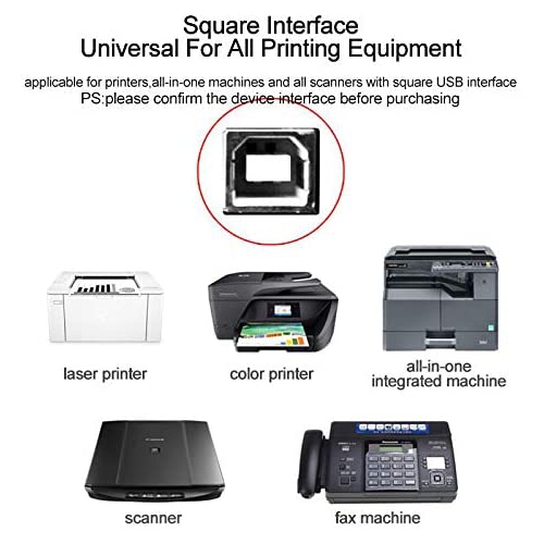 USB Printer Cable Cord Compatible for HP Laserjet Pro M404dn M404dw M454dw M477fdw M479fdn M102w M251nw M227FDN,Envy