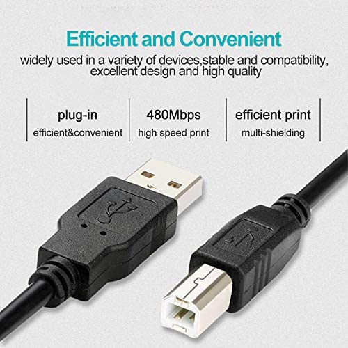 USB Printer Cable Cord Compatible for HP Laserjet Pro M404dn M404dw M454dw M477fdw M479fdn M102w M251nw M227FDN,Envy