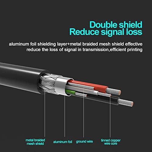 USB Printer Cable Cord Compatible for HP Laserjet Pro M404dn M404dw M454dw M477fdw M479fdn M102w M251nw M227FDN,Envy