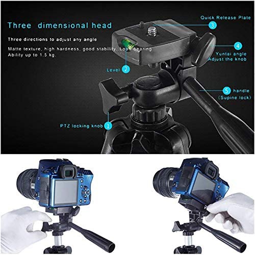 Tripod Mobile Phone Support Camera Tripod 40 inches Video Aluminum Light Weight Portable with Cell Phone Holder Travel