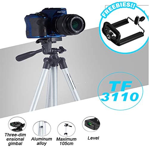 Tripod Mobile Phone Support Camera Tripod 40 inches Video Aluminum Light Weight Portable with Cell Phone Holder Travel