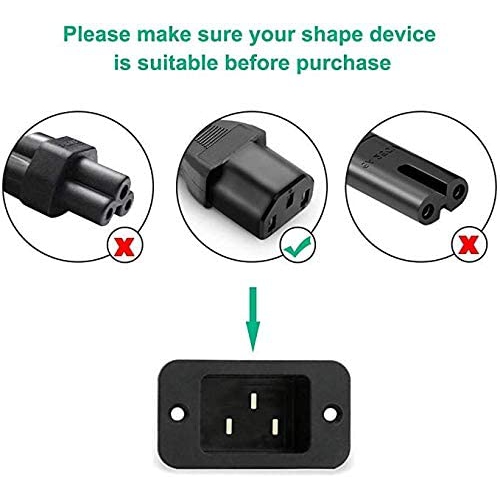 3 Prong 5FT 18AWG AC Power Cable Suitable for Desktop Computers, Laptop Computers,TV Electric Kettles, Rice cookers,