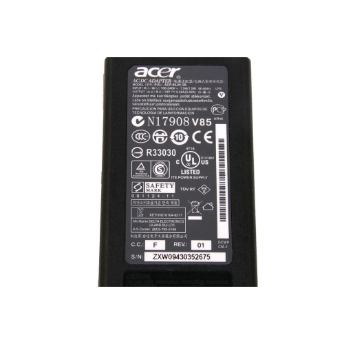 New Genuine Acer AC Adapter Charger 19V 3.42A 65W Yellow Connector Tip 5.5x1.7mm